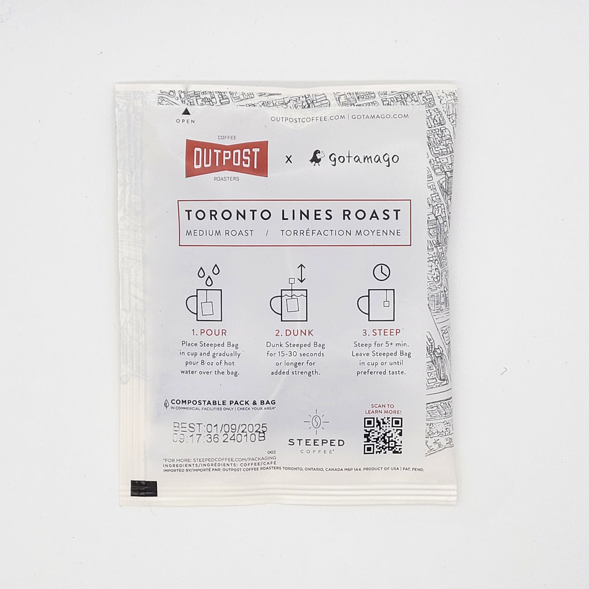 Steeped Coffee Bag - Single Serve - Outpost Coffee Roasters