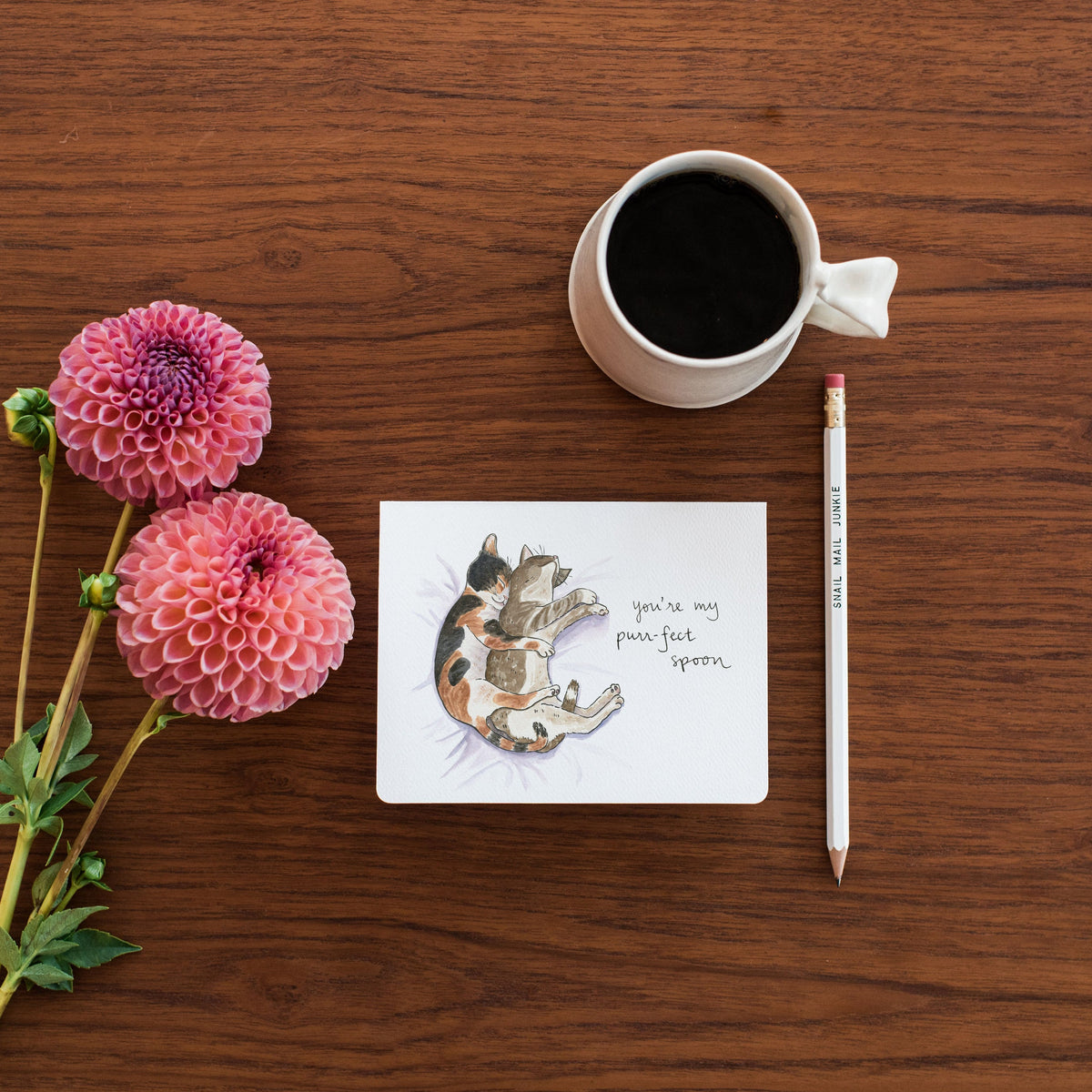 Purr-fect Spoon--Greeting Card